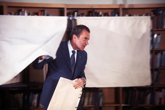 Framed Print : President Nixon Leaving Voting Booth Framed Print : President Nixon Leaving Voting Booth