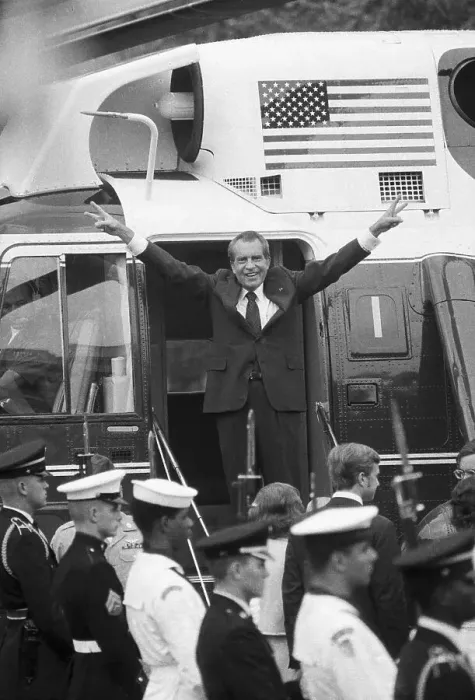 Framed Print : President Nixon Leaving White House Framed Print : President Nixon Leaving White House