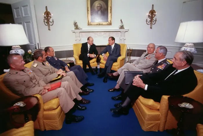 Framed Print : President Nixon Meeting with Members of Joint Chiefs of Staff