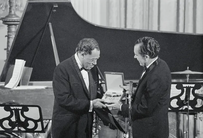 Framed Print : President Nixon Presenting Medal to Duke Ellington Framed Print : President Nixon Presenting Medal to Duke Ellington
