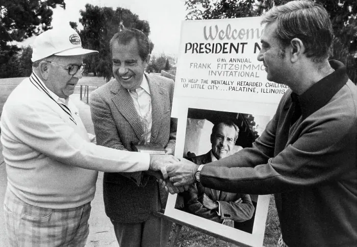 Framed Print : Former President Nixon Receives Teamster Trophy Framed Print : Former President Nixon Receives Teamster Trophy