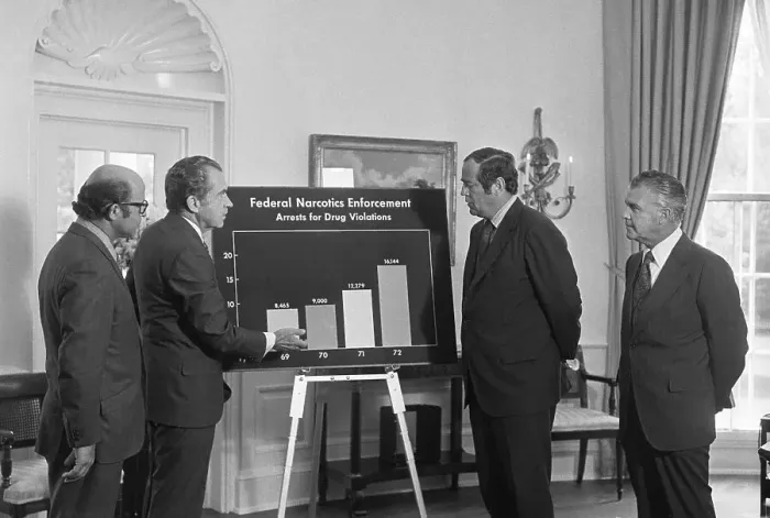 Framed Print : President Nixon Reviewing a Chart Framed Print : President Nixon Reviewing a Chart