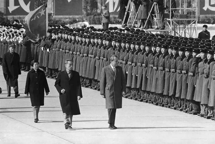 Framed Print : President Nixon Reviewing Honor Guard Framed Print : President Nixon Reviewing Honor Guard