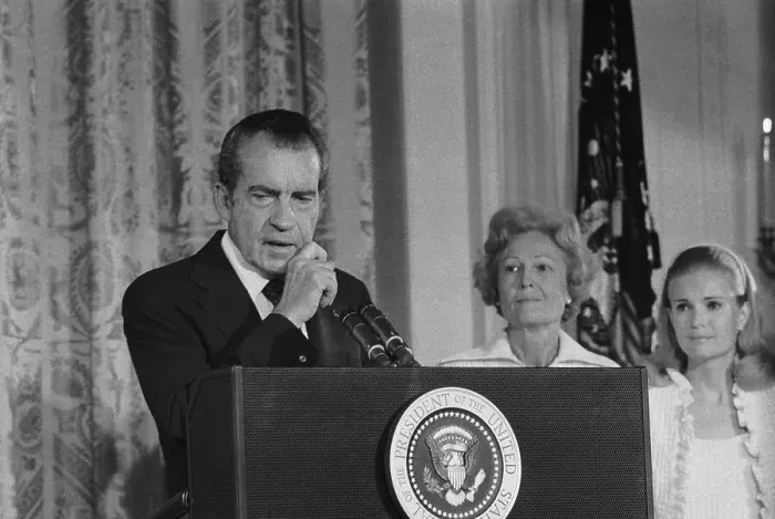 Framed Print : President Nixon Saying Farewell Framed Print : President Nixon Saying Farewell