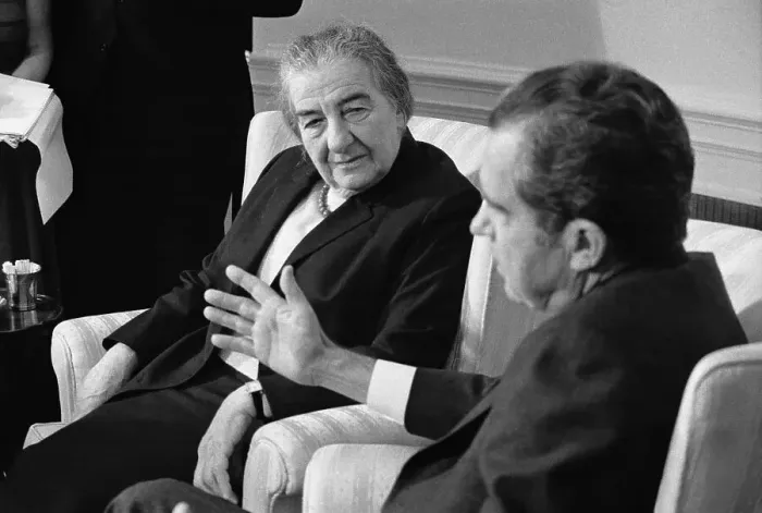 Framed Print : President Nixon Speaking with Golda Meir Framed Print : President Nixon Speaking with Golda Meir