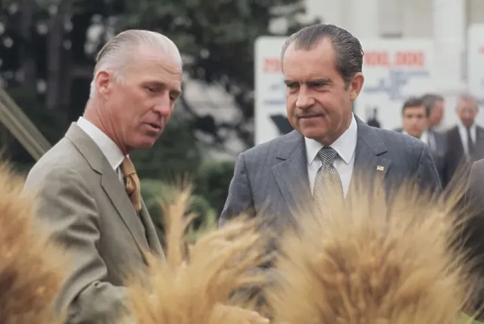 Framed Print : President Nixon Speaking with Norman Borlaug Framed Print : President Nixon Speaking with Norman Borlaug