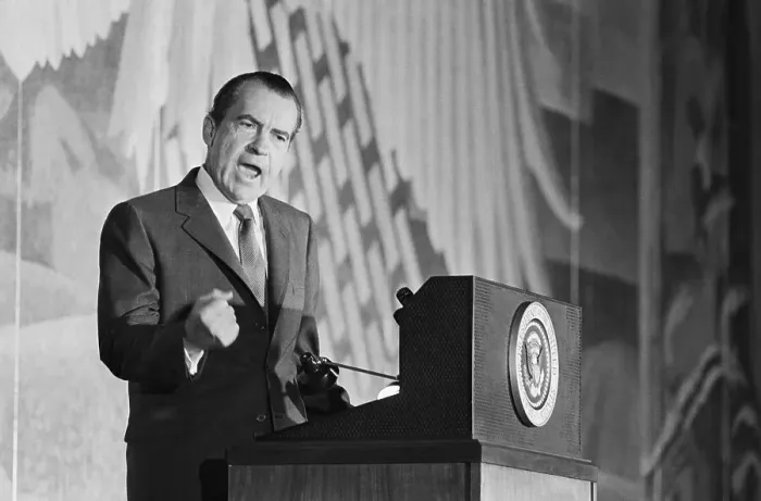 Framed Print : President Nixon Speaking at Podium Framed Print : President Nixon Speaking at Podium