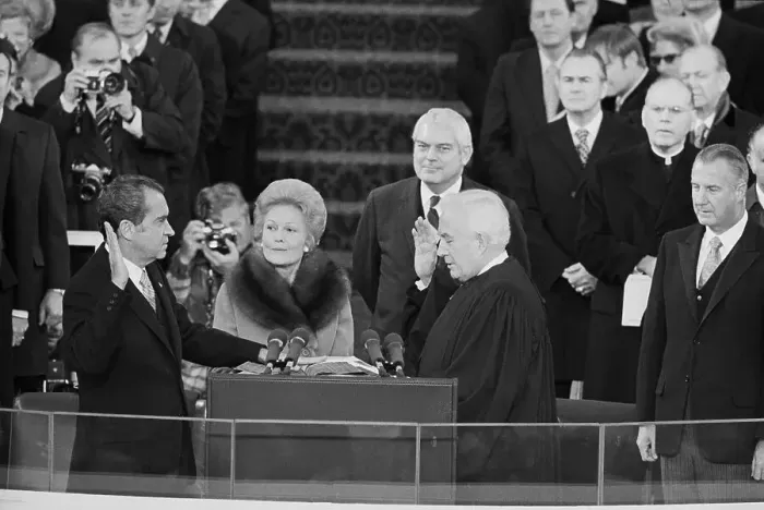 Framed Print : President Nixon Takes Second Oath of Office