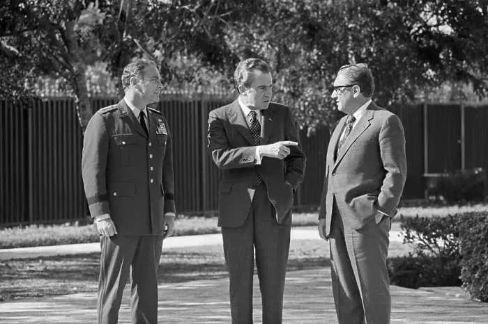 Framed Print : President Nixon Talks with Alexander Haig, and Henry Kissinger Framed Print : President Nixon Talks with Alexander Haig, and Henry Kissinger