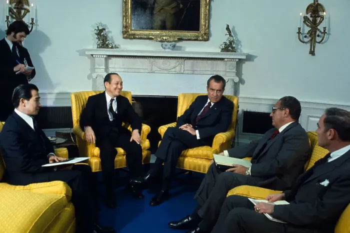 Framed Print : President Nixon with Vietnamese and American Leaders Framed Print : President Nixon with Vietnamese and American Leaders