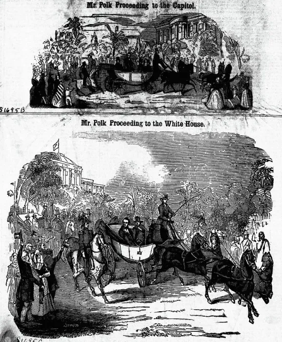 Framed Print : President Polk in Horse-Drawn Carriage Framed Print : President Polk in Horse-Drawn Carriage