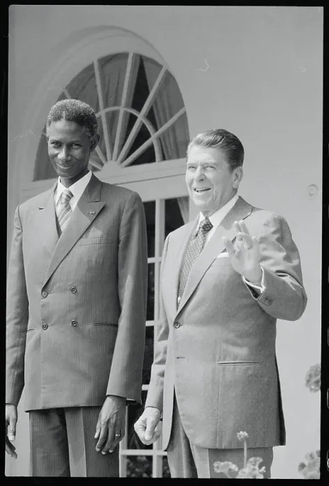 Framed Print : President Reagan with Abdou Diouf Framed Print : President Reagan with Abdou Diouf