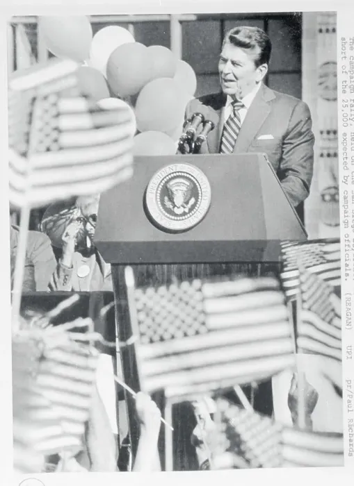 Framed Print : President Reagan Addressing a Rally Framed Print : President Reagan Addressing a Rally