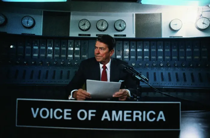 Framed Print : President Reagan Broadcasting a Speech Framed Print : President Reagan Broadcasting a Speech