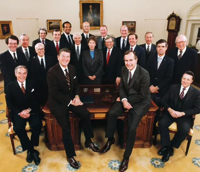 Framed Print : President Reagan with His Cabinet Framed Print : President Reagan with His Cabinet