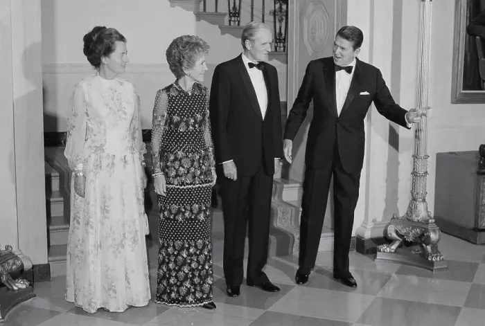 Framed Print : President Reagan Escorting Karl and Veronika Carstens Framed Print : President Reagan Escorting Karl and Veronika Carstens