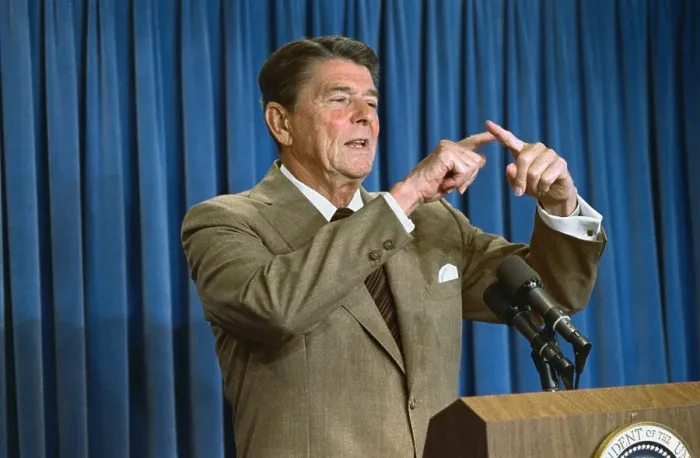 Framed Print : President Reagan Gesturing