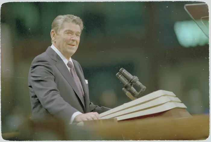 Framed Print : President Reagan Giving a Speech Framed Print : President Reagan Giving a Speech