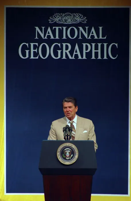 Framed Print : President Reagan Giving a Speech Framed Print : President Reagan Giving a Speech