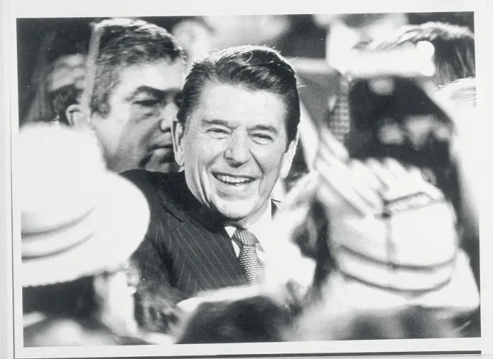 Framed Print : President Reagan Greeting Supporters Framed Print : President Reagan Greeting Supporters