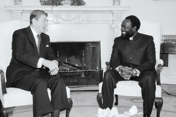 Framed Print : President Reagan With Jonas Savimbi Framed Print : President Reagan With Jonas Savimbi