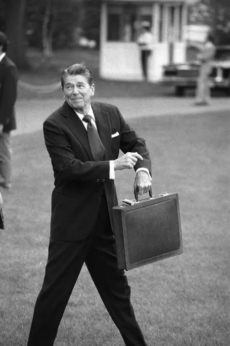 Framed Print : President Reagan Pointing to His Watch Framed Print : President Reagan Pointing to His Watch