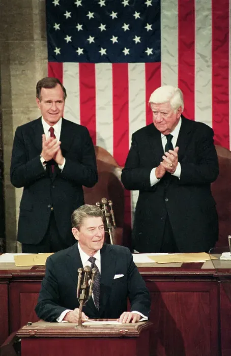 Framed Print : President Reagan Receives Applause Framed Print : President Reagan Receives Applause