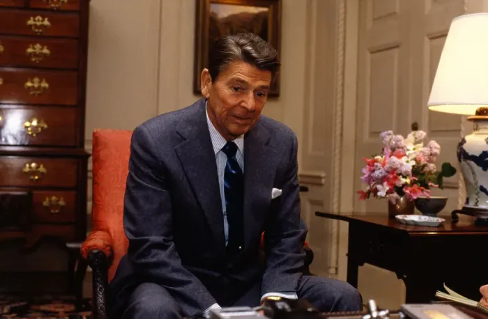 Framed Print : President Reagan in Relaxed Mood Framed Print : President Reagan in Relaxed Mood