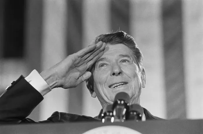 Framed Print : President Reagan Saluting Framed Print : President Reagan Saluting