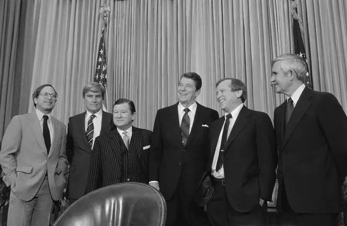 Framed Print : President Reagan with Senate Members
