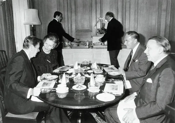 Framed Print : President Reagan Sharing Breakfast with Margaret Thatcher Framed Print : President Reagan Sharing Breakfast with Margaret Thatcher