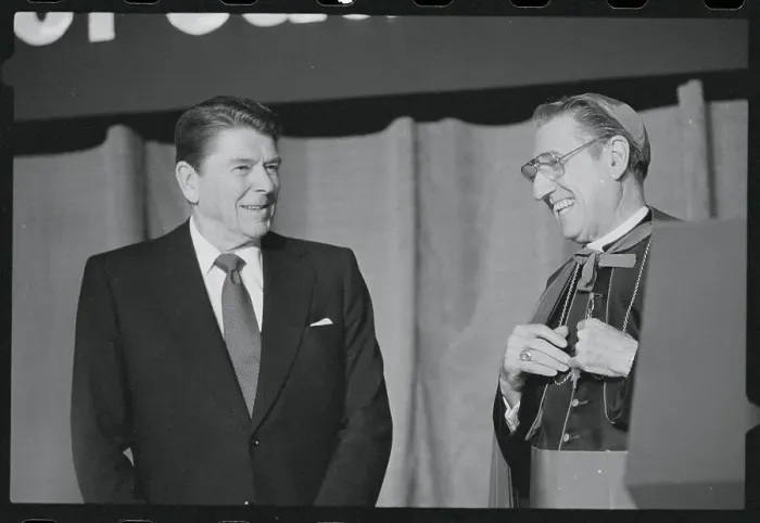 Framed Print : President Reagan Speaking with Archbishop John O'Connor Framed Print : President Reagan Speaking with Archbishop John O'Connor