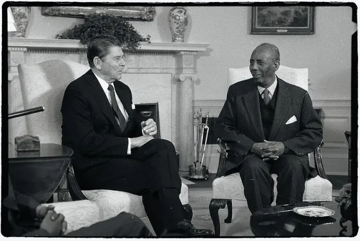Framed Print : President Reagan Speaking With President Mohammed Said Barre Framed Print : President Reagan Speaking With President Mohammed Said Barre