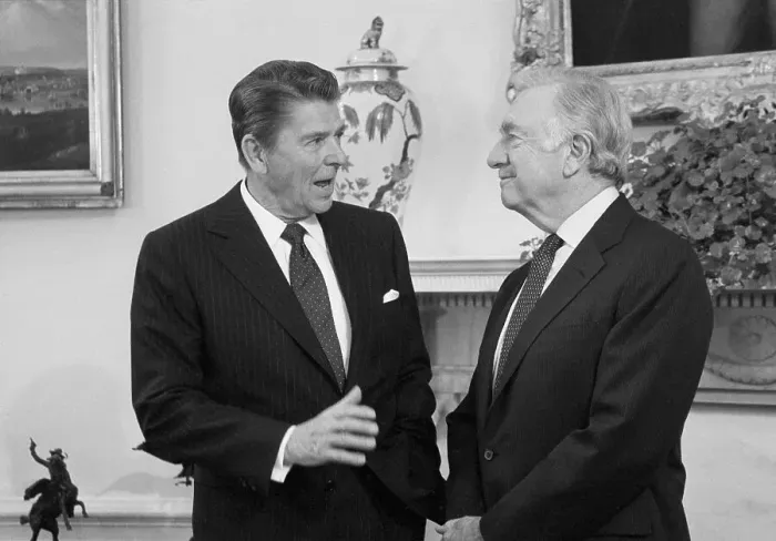 Framed Print : President Reagan And Walter Cronkite Framed Print : President Reagan And Walter Cronkite