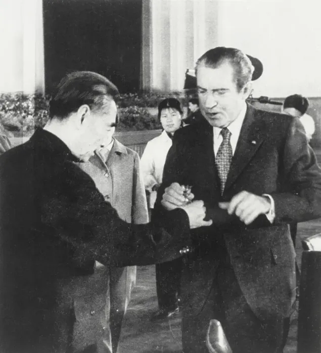 Framed Print : President Richard M. Nixon and Chou En-Lai Toasting One Another Framed Print : President Richard M. Nixon and Chou En-Lai Toasting One Another