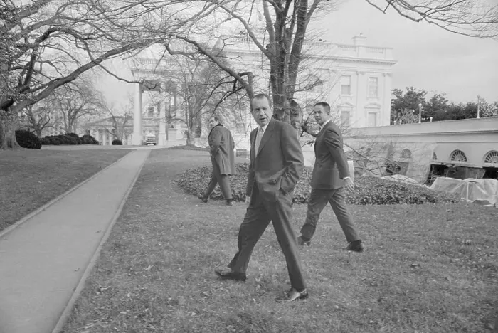 Framed Print : President Richard Nixon with His Assistant Framed Print : President Richard Nixon with His Assistant