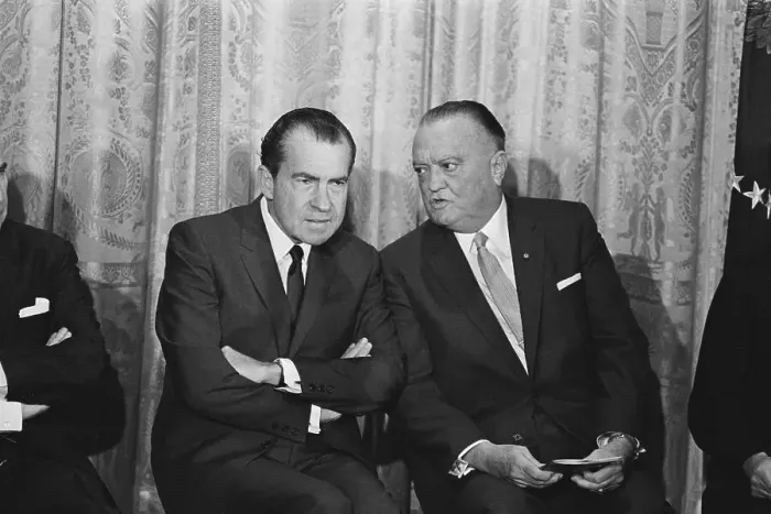 Framed Print : President Richard Nixon and F.B.I. Director J. Edgar Hoover Framed Print : President Richard Nixon and F.B.I. Director J. Edgar Hoover