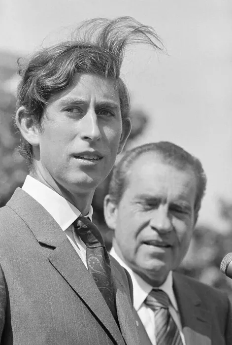 Framed Print : President Richard Nixon and Prince Charles as the Later Visited America