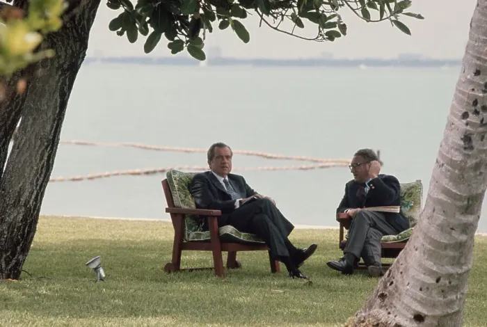 Framed Print : President Richard Nixon Seated on Lawn Framed Print : President Richard Nixon Seated on Lawn