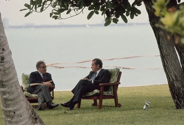 Framed Print : President Richard Nixon Seated on Lawn Framed Print : President Richard Nixon Seated on Lawn