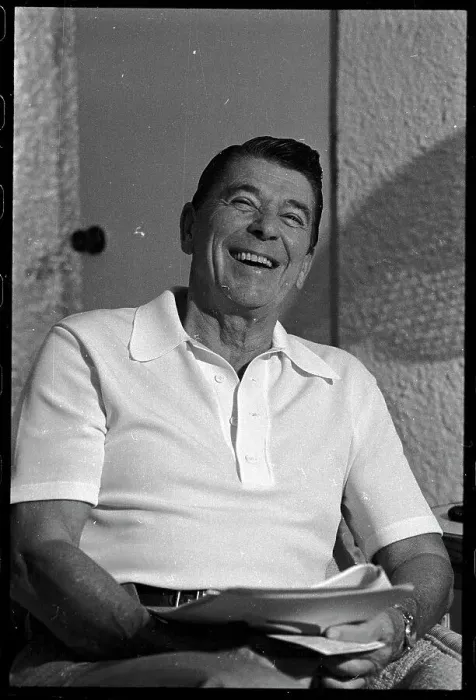 Framed Print : President Ronald Reagan in Polo Shirt Framed Print : President Ronald Reagan in Polo Shirt