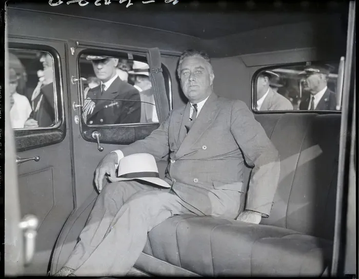Framed Print : President Roosevelt in Automobile