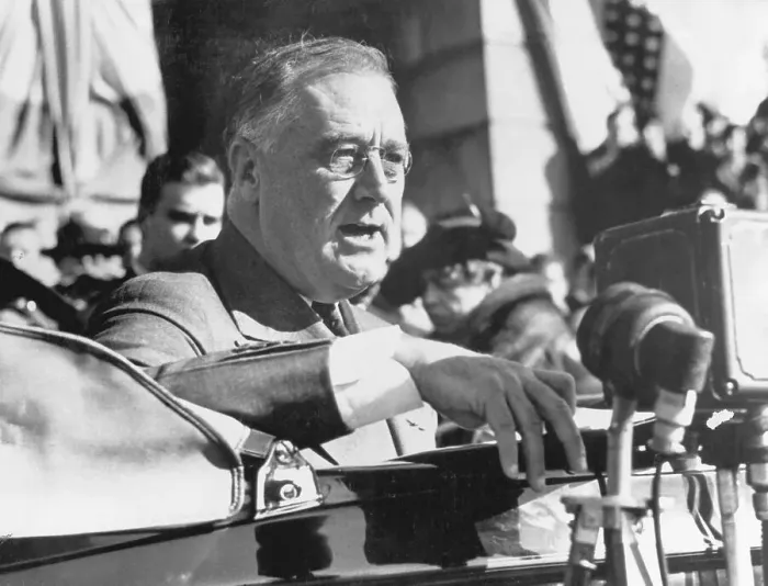 Framed Print : President Roosevelt Campaigning from Car Framed Print : President Roosevelt Campaigning from Car