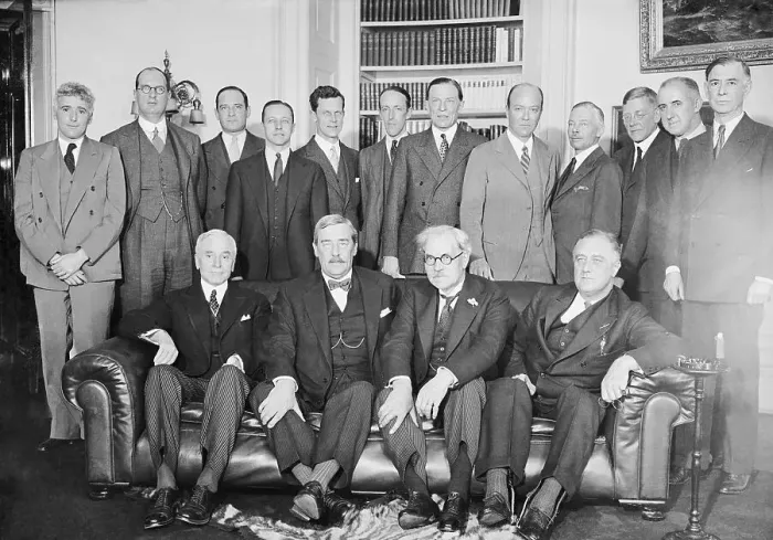 Framed Print : President Roosevelt with Dignitaries Framed Print : President Roosevelt with Dignitaries