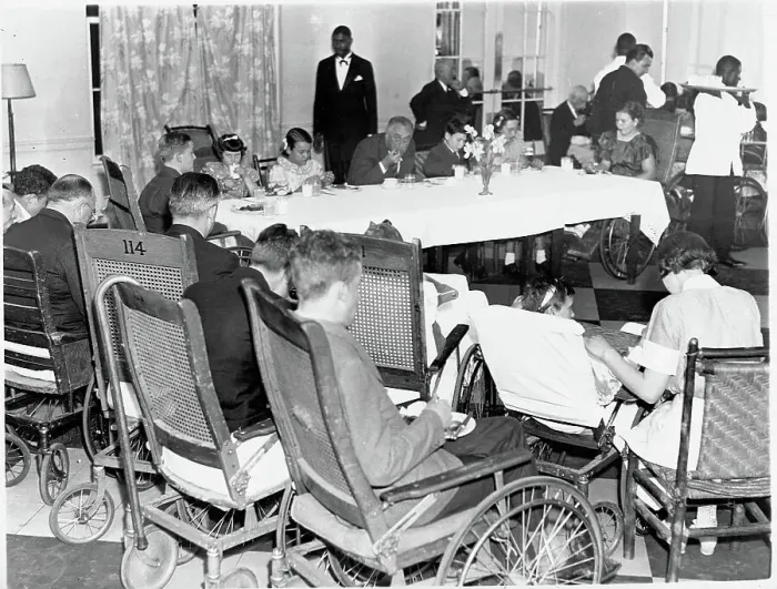 Framed Print : President Roosevelt Dining with Disabled