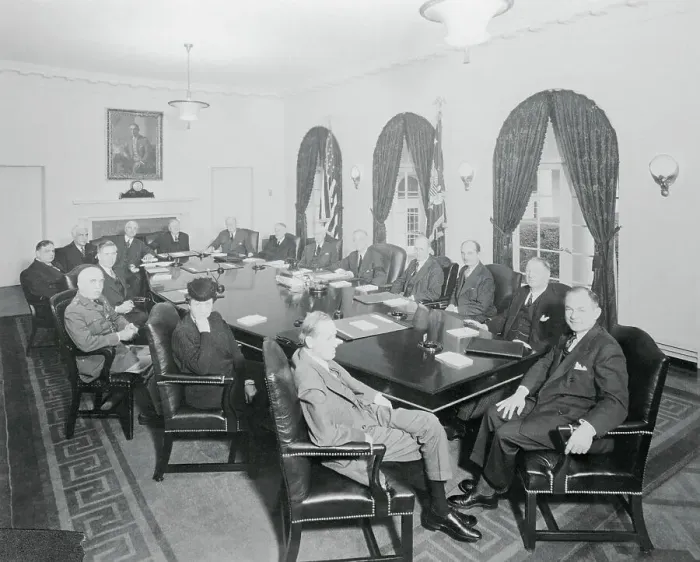 Framed Print : President Roosevelt With His War Cabinet Framed Print : President Roosevelt With His War Cabinet