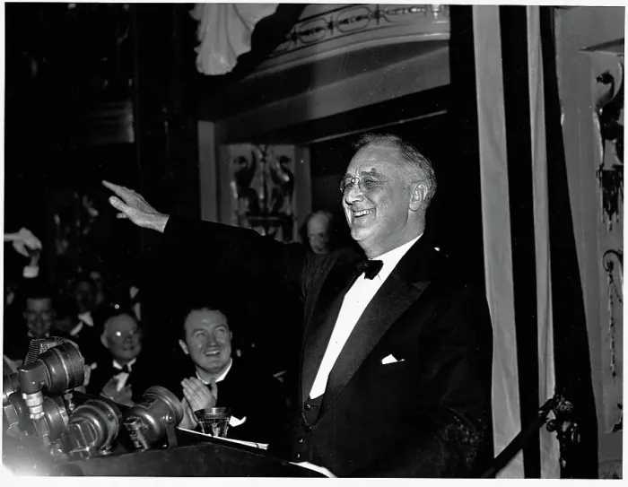 Framed Print : President Roosevelt Waving Framed Print : President Roosevelt Waving