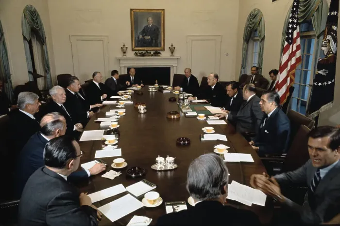 Framed Print : President and Staff at Table Framed Print : President and Staff at Table