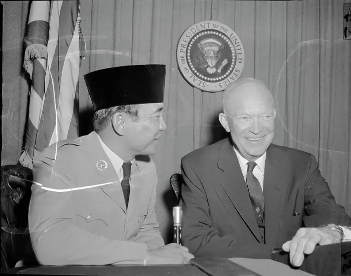 Framed Print : President Sukarno with President Eisenhower Framed Print : President Sukarno with President Eisenhower