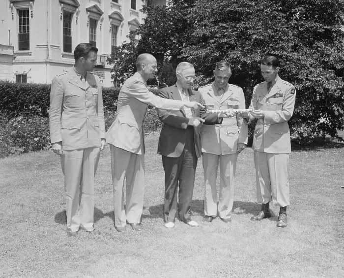 Framed Print : President Truman Accepting Goering's Baton Framed Print : President Truman Accepting Goering's Baton